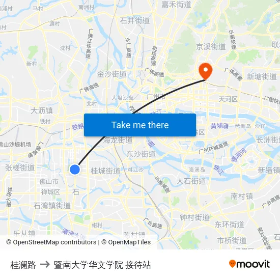 桂澜路 to 暨南大学华文学院 接待站 map