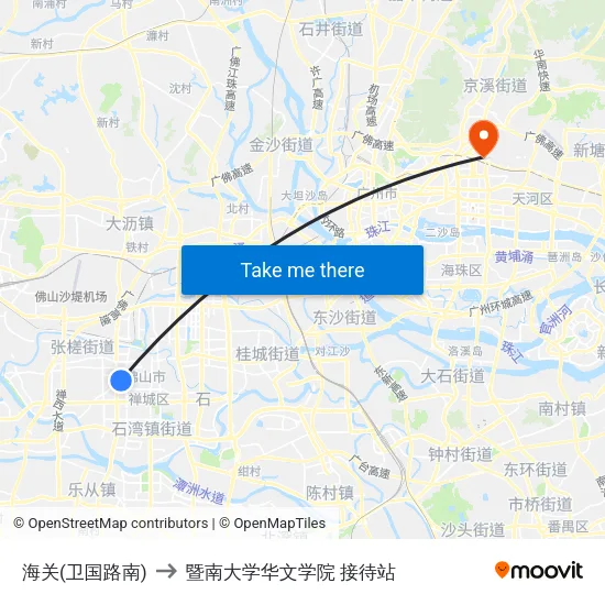 海关(卫国路南) to 暨南大学华文学院 接待站 map