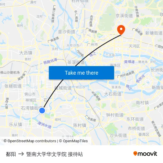 鄱阳 to 暨南大学华文学院 接待站 map
