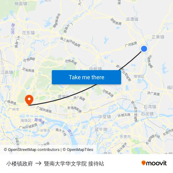 小楼镇政府 to 暨南大学华文学院 接待站 map