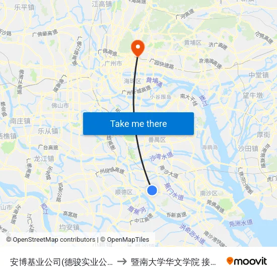 安博基业公司(德骏实业公司) to 暨南大学华文学院 接待站 map