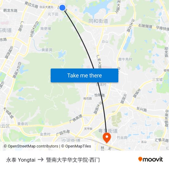 永泰 Yongtai to 暨南大学华文学院-西门 map