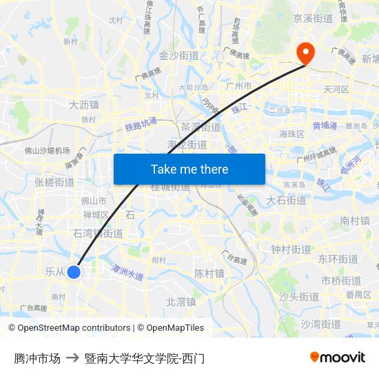 腾冲市场 to 暨南大学华文学院-西门 map