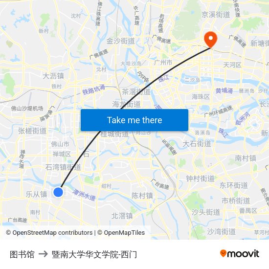 图书馆 to 暨南大学华文学院-西门 map