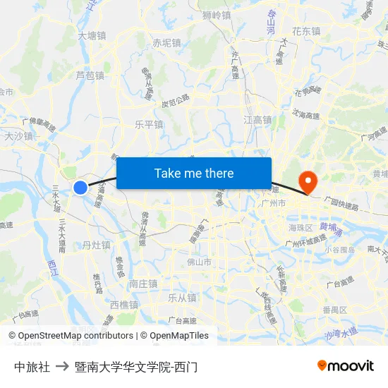 中旅社 to 暨南大学华文学院-西门 map