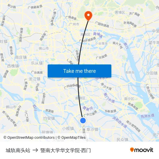 城轨南头站 to 暨南大学华文学院-西门 map