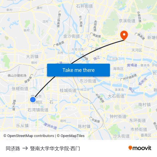 同济路 to 暨南大学华文学院-西门 map