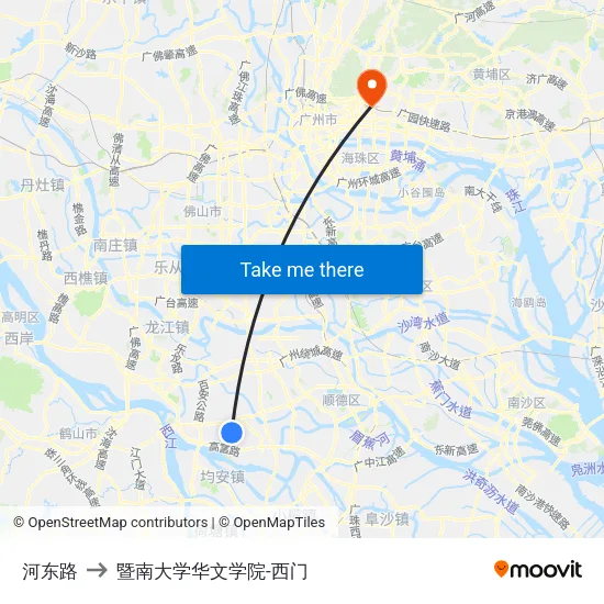 河东路 to 暨南大学华文学院-西门 map