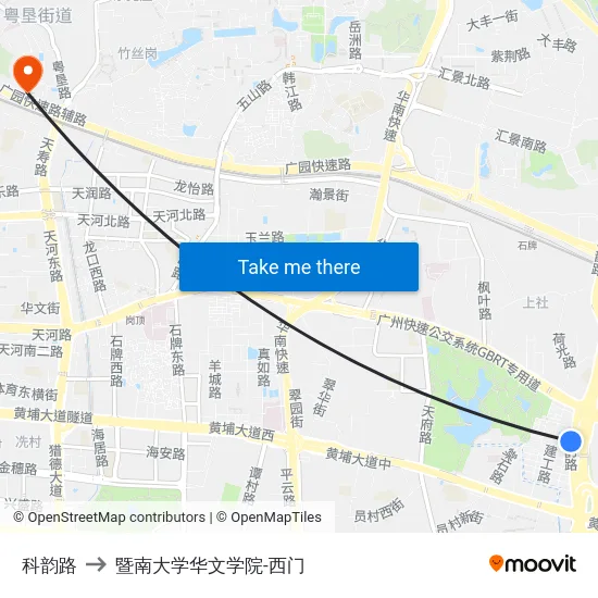 科韵路 to 暨南大学华文学院-西门 map