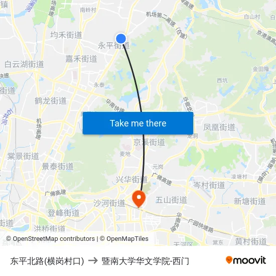 东平北路(横岗村口) to 暨南大学华文学院-西门 map