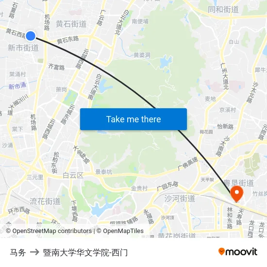 马务 to 暨南大学华文学院-西门 map