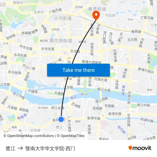 鹭江 to 暨南大学华文学院-西门 map