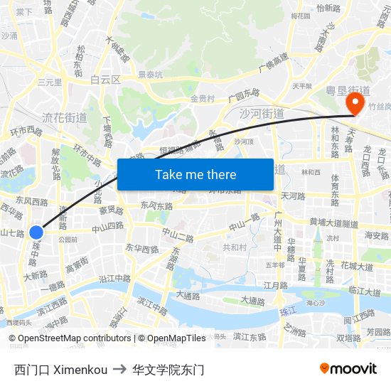 西门口 Ximenkou to 华文学院东门 map