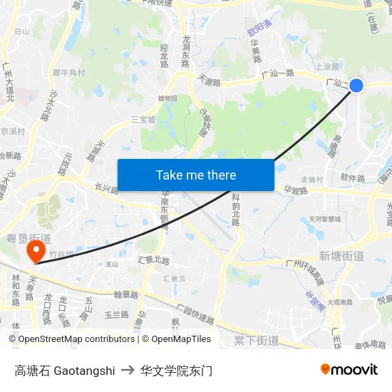 高塘石 Gaotangshi to 华文学院东门 map