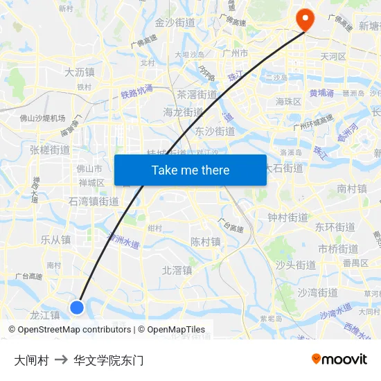 大闸村 to 华文学院东门 map