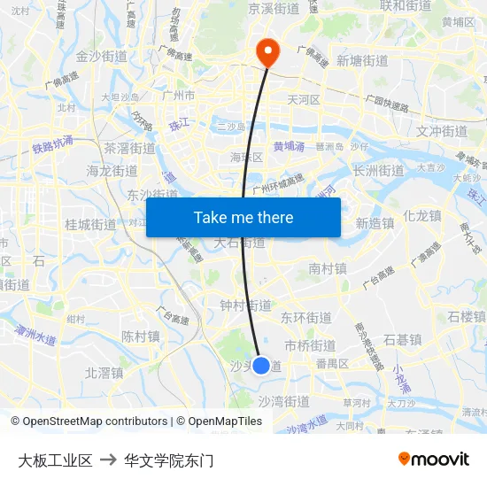 大板工业区 to 华文学院东门 map