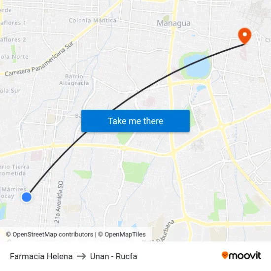 Farmacia Helena to Unan - Rucfa map