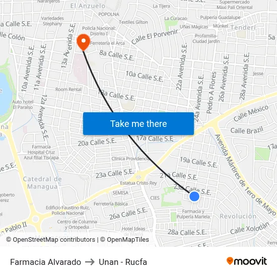 Farmacia Alvarado to Unan - Rucfa map