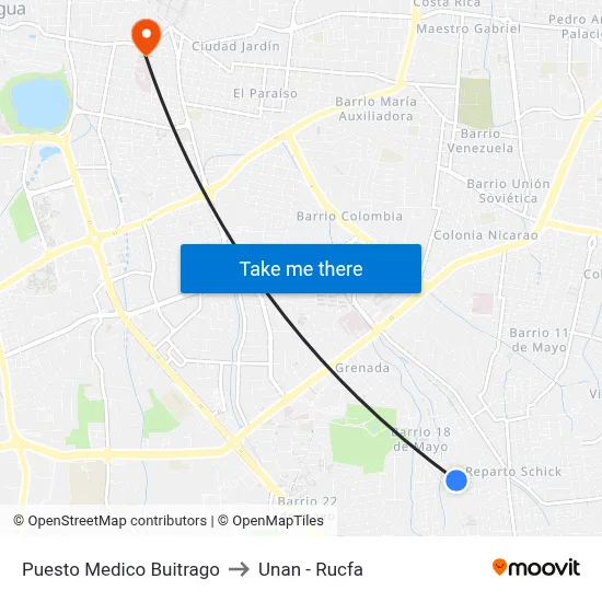 Puesto Medico Buitrago to Unan - Rucfa map