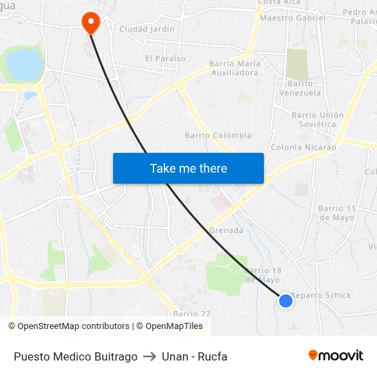Puesto Medico Buitrago to Unan - Rucfa map