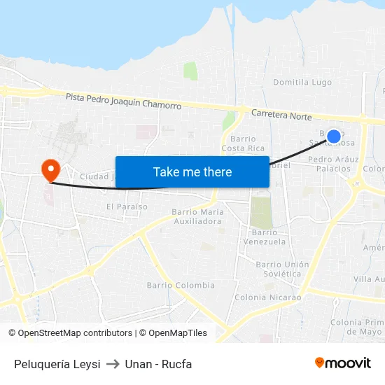 Peluquería Leysi to Unan - Rucfa map