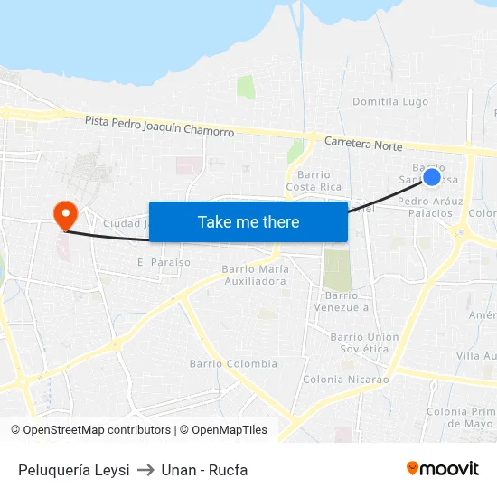 Peluquería Leysi to Unan - Rucfa map