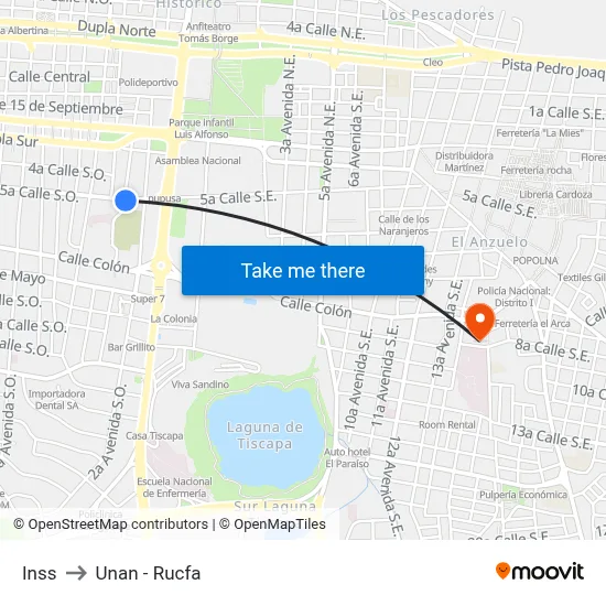 Inss to Unan - Rucfa map