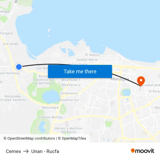 Cemex to Unan - Rucfa map