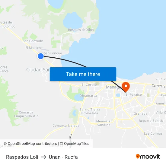 Raspados Loli to Unan - Rucfa map