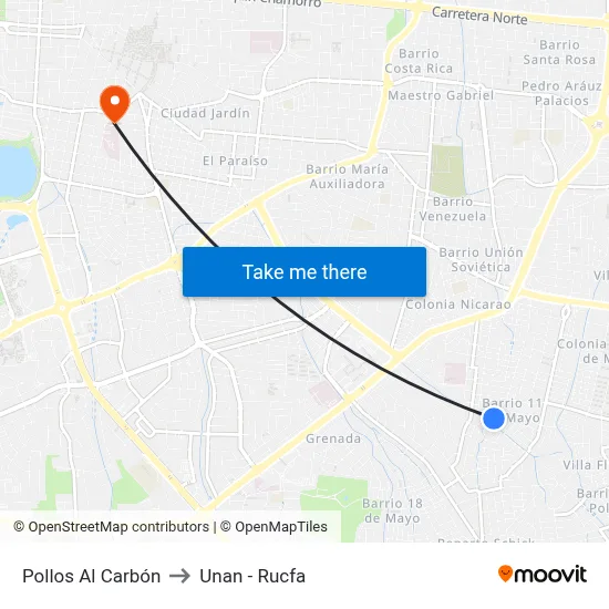 Pollos Al Carbón to Unan - Rucfa map