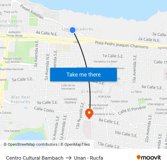 Centro Cultural Bambach to Unan - Rucfa map