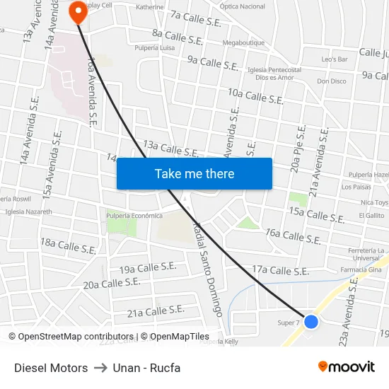 Diesel Motors to Unan - Rucfa map