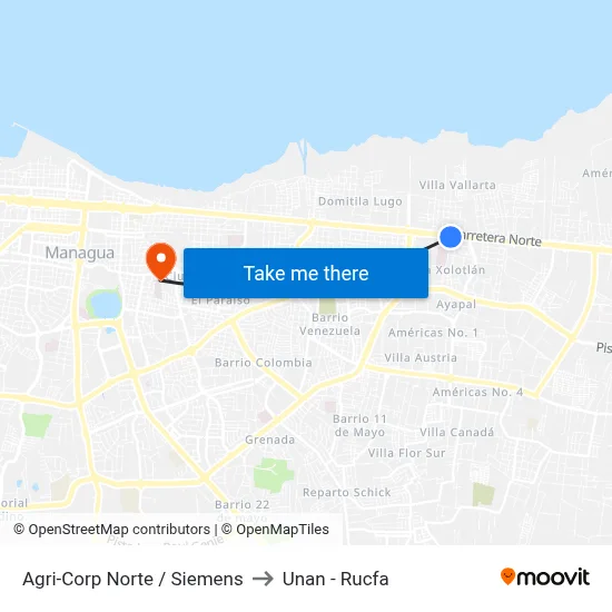 Agri-Corp Norte / Siemens to Unan - Rucfa map