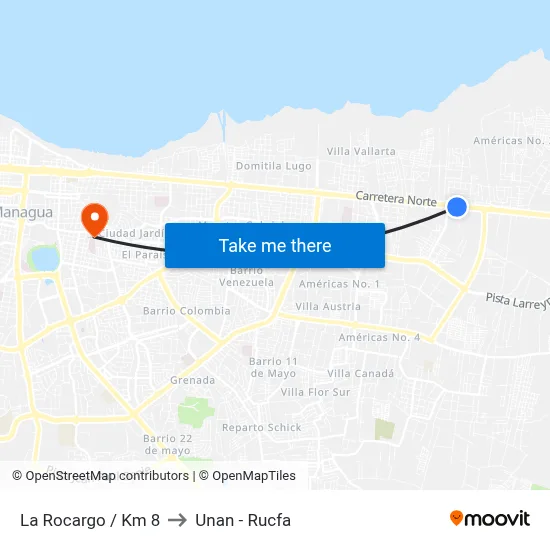 La Rocargo / Km 8 to Unan - Rucfa map