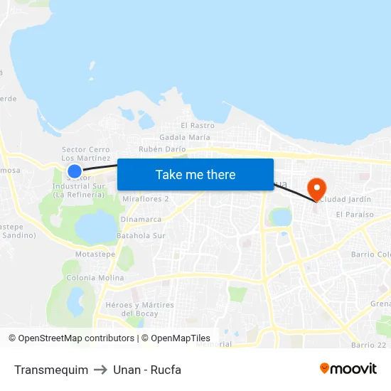 Transmequim to Unan - Rucfa map