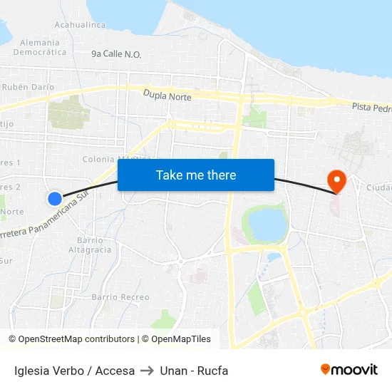 Iglesia Verbo / Accesa to Unan - Rucfa map