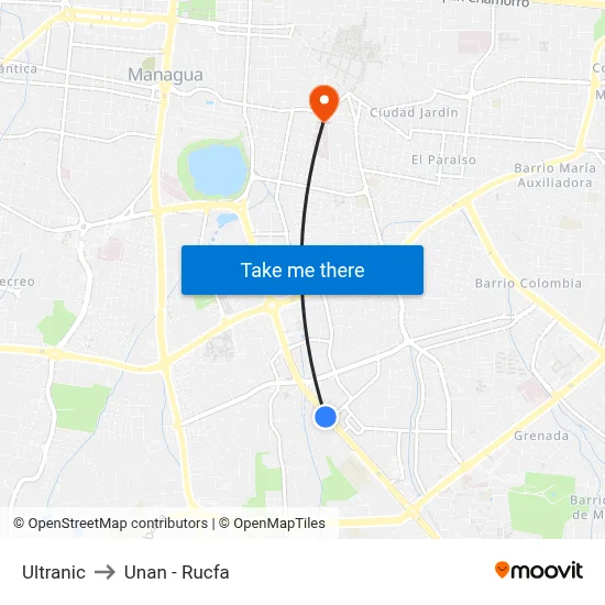 Ultranic to Unan - Rucfa map