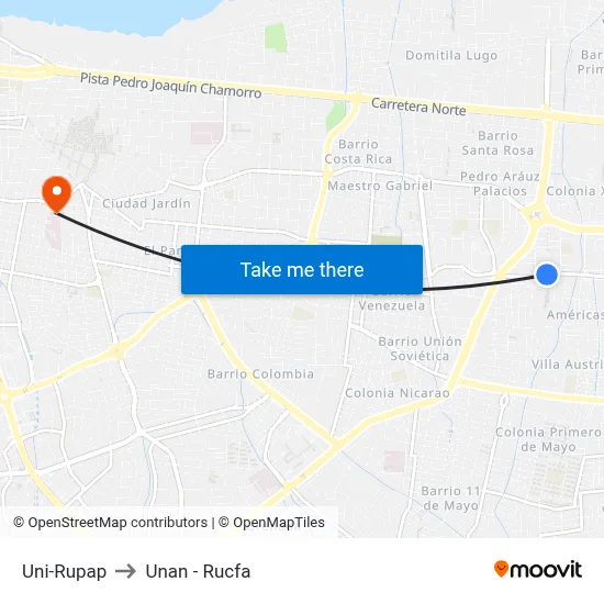 Uni-Rupap to Unan - Rucfa map