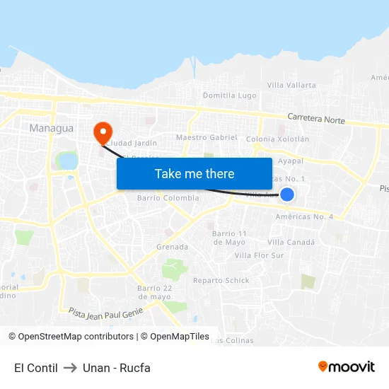 El Contil to Unan - Rucfa map