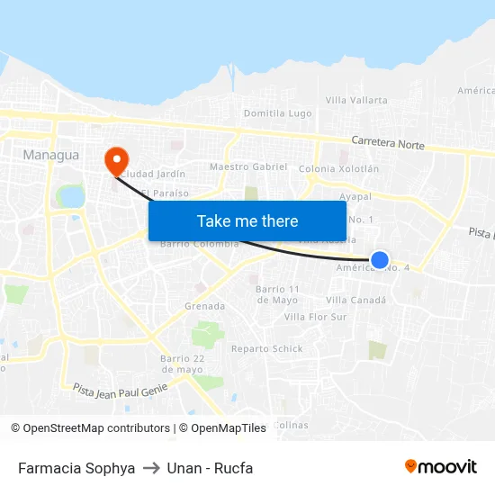 Farmacia Sophya to Unan - Rucfa map