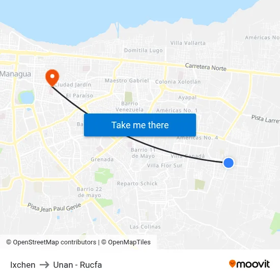 Ixchen to Unan - Rucfa map