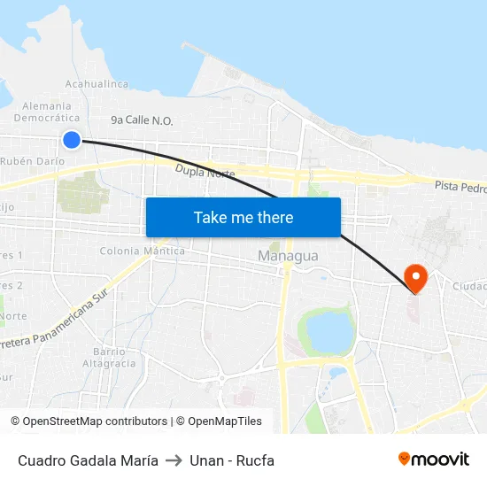Cuadro Gadala María to Unan - Rucfa map