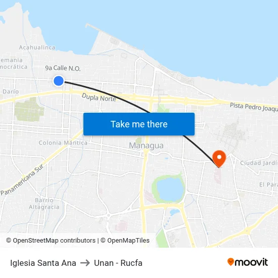Iglesia Santa Ana to Unan - Rucfa map