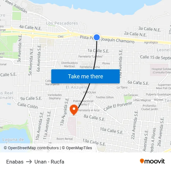 Enabas to Unan - Rucfa map