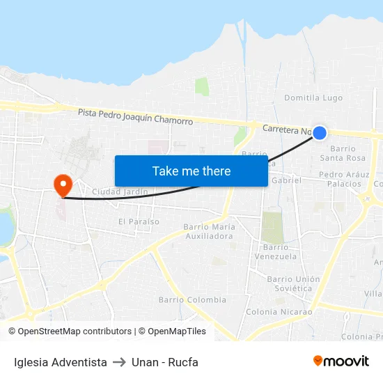 Iglesia Adventista to Unan - Rucfa map