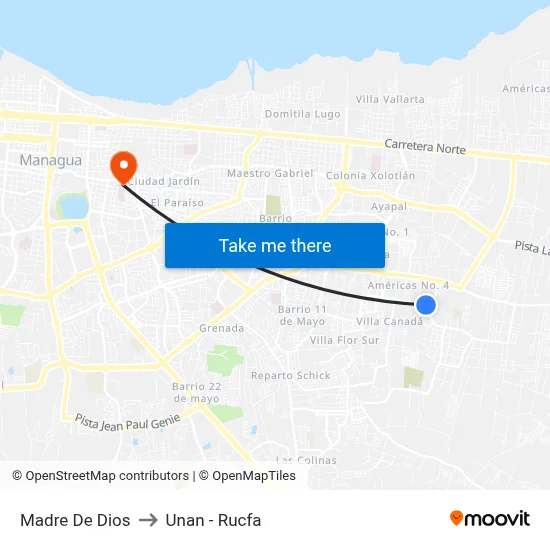 Madre De Dios to Unan - Rucfa map