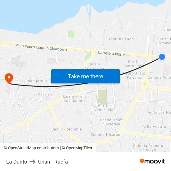 La Danto to Unan - Rucfa map
