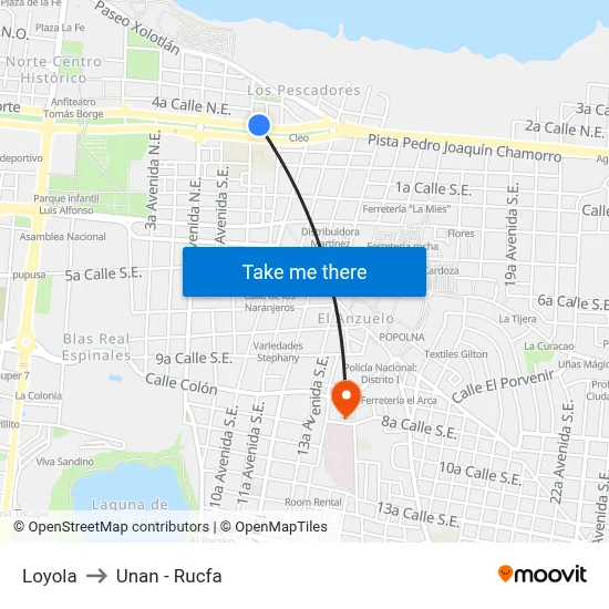 Loyola to Unan - Rucfa map