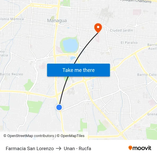 Farmacia San Lorenzo to Unan - Rucfa map
