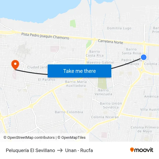 Peluquería El Sevillano to Unan - Rucfa map